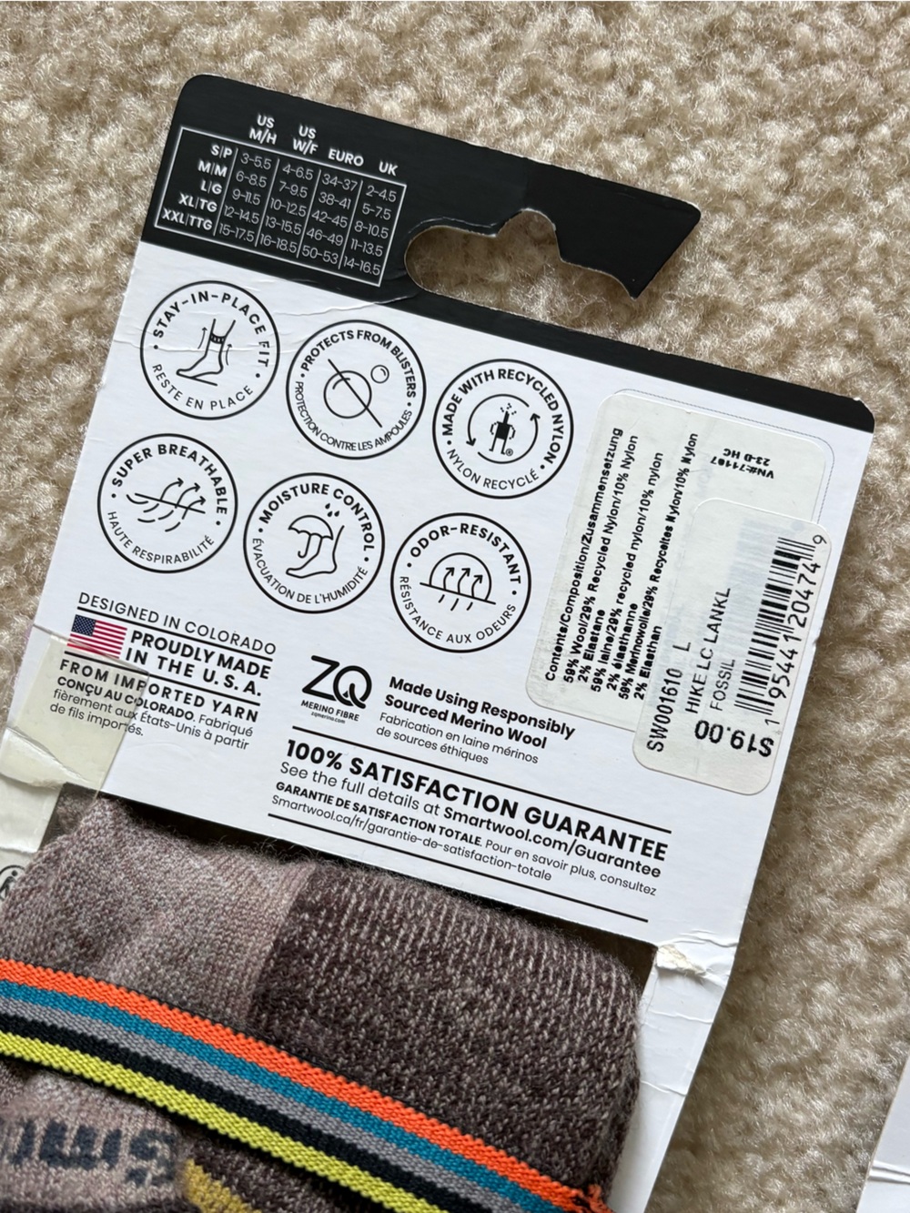 NWT 3 Pairs of SmartWool Unisex Hike Light Cushion Low Ankle Socks. Size Large. - Picture 4 of 5